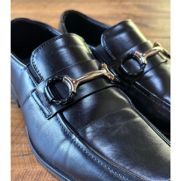 Stacy Adams Boys Solid Black Faux Leather Slip On Loafer Dress Shoes Size 3M - Picture 5 of 12